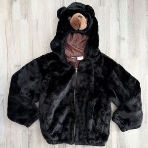 Lil Tots Cozy Black Bear Hoodie for Kids, 6Y (Z5)